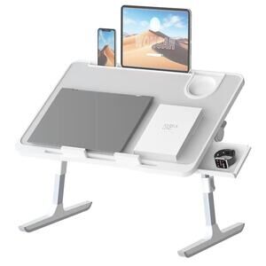 Adjustable Laptop Bed Desk Table Foldable 23.6" x 17.7" Non Slip Surface